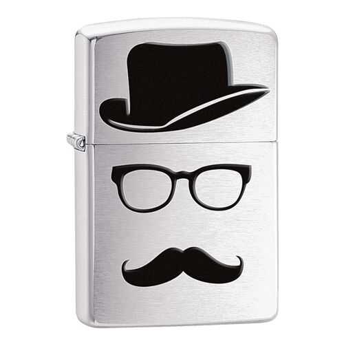 Зажигалка Zippo Moustache and Hat Brushed Chrome в Интерспорт