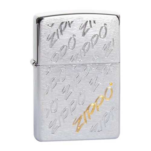 Зажигалка Zippo Repeating Logo Brushed Chrome в Интерспорт