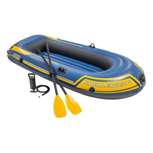 Лодка Intex Challenger 3 Set 2,36 x 1,14 м blue/yellow в Интерспорт