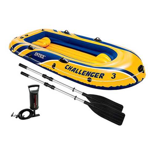 Лодка Intex Challenger 3 Set 2,95 x 1,48 м blue/yellow в Интерспорт